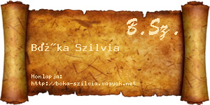 Bóka Szilvia névjegykártya