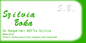 szilvia boka business card